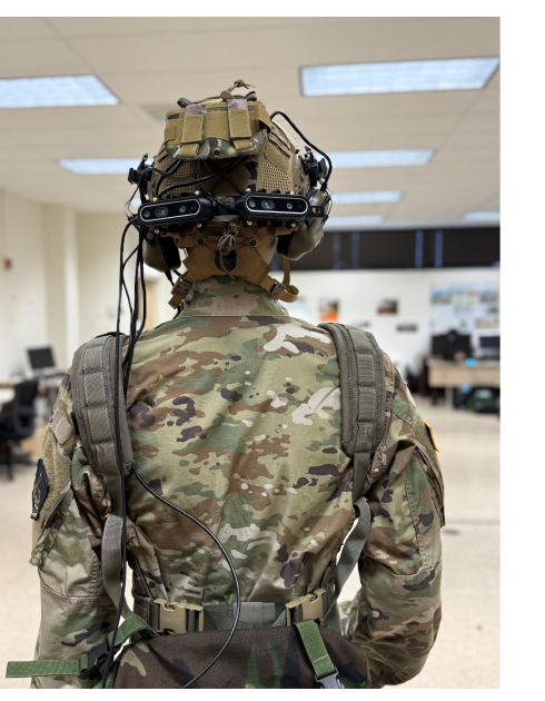 Rear view of the wearable reference system